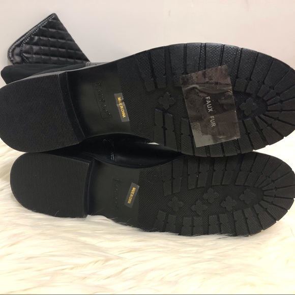 New Bamboo Over Knee Quilted Boot Black size 8 1/2 - Picture 4 of 6